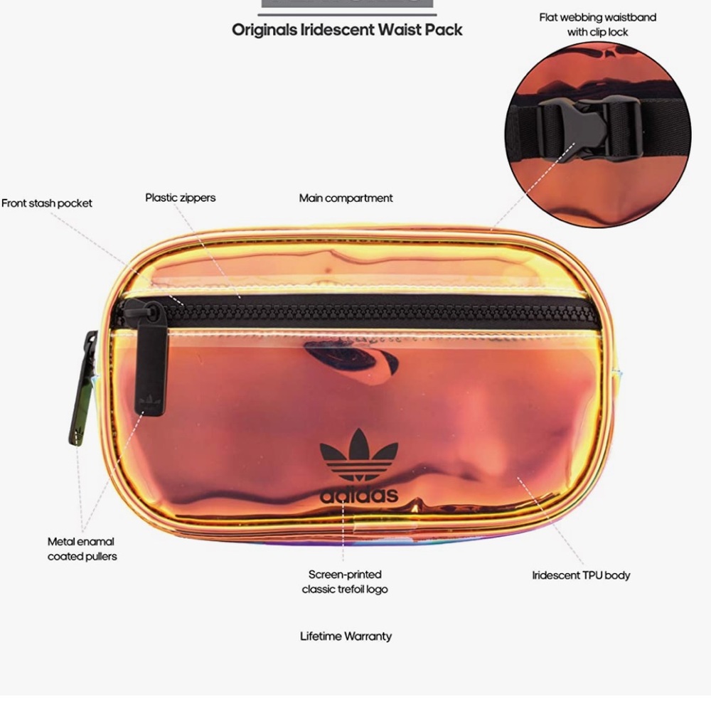 Adidas holographic Fanny pack - Picture 2 of 3
